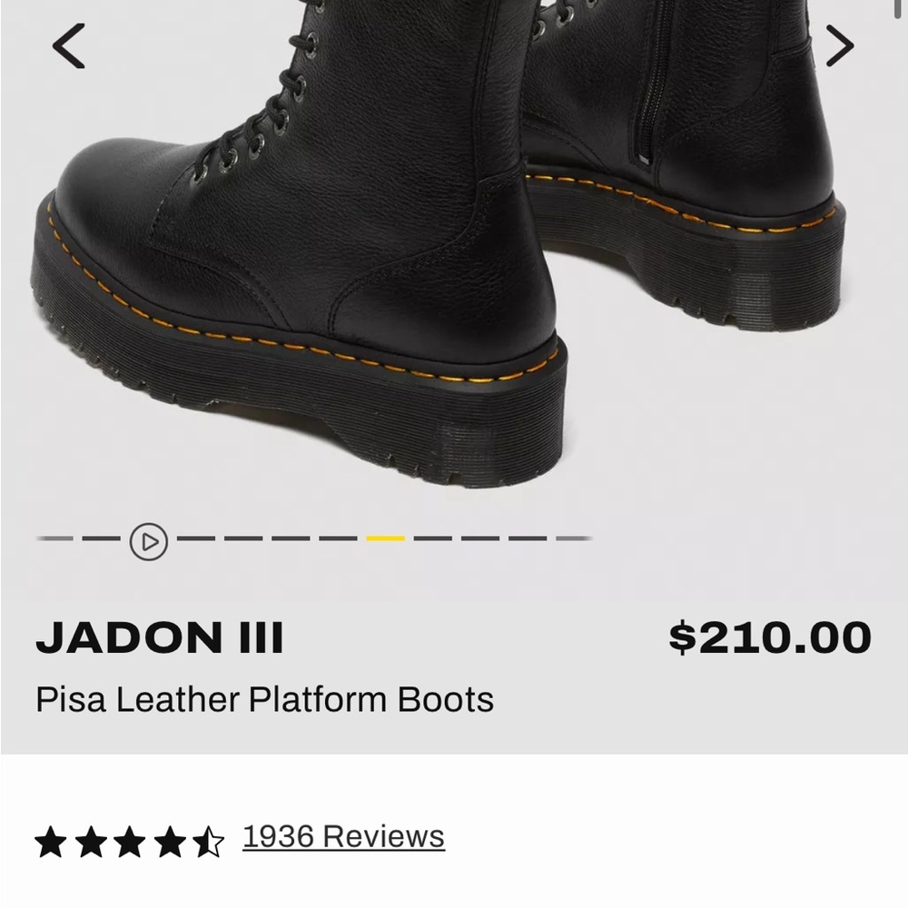 Dr. Martens Black Jadon III platform.  Size 38